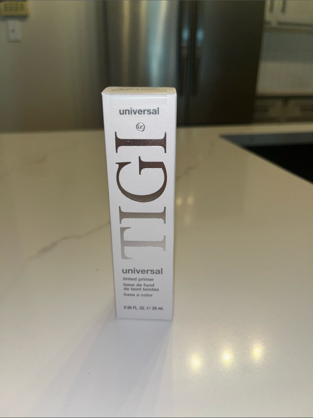 TIGI Universal Tinted Primer - White Packaging with Metallic Logo